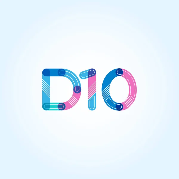 Icono de logotipo de letra y número D10 — Vector de stock