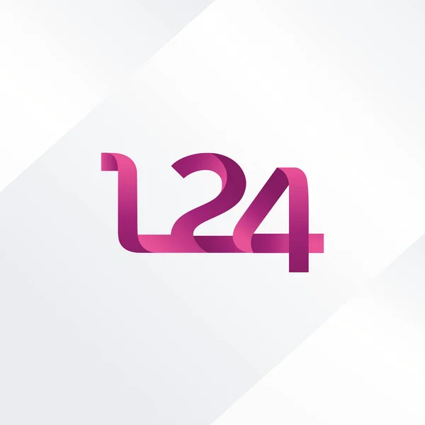 Buchstabe und Zahl logo l24 — Stockvektor