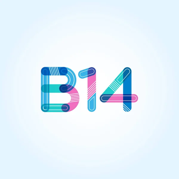 B14 mektup ve sayı logo simge — Stok Vektör