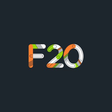 F20 mektup ve sayı logo simge