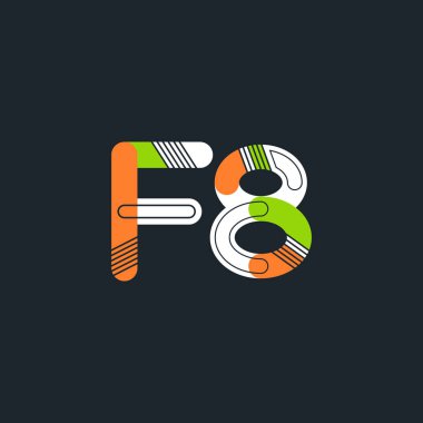 F8 mektup ve sayı logo simge