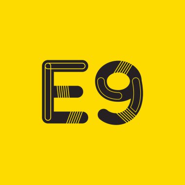 E9 mektup ve sayı logo simge