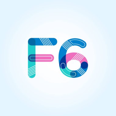 F6 mektup ve sayı logo simge