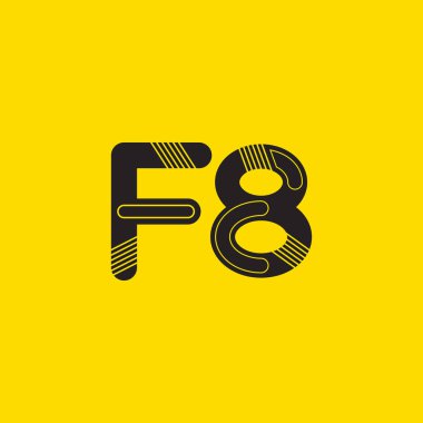 F8 mektup ve sayı logo simge