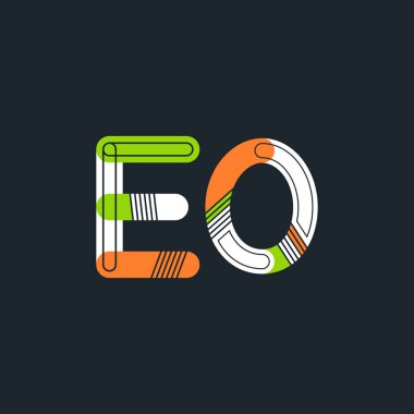 E0'ın mektup ve sayı logo simge