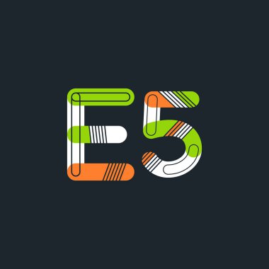 E5 mektup ve sayı logo simge