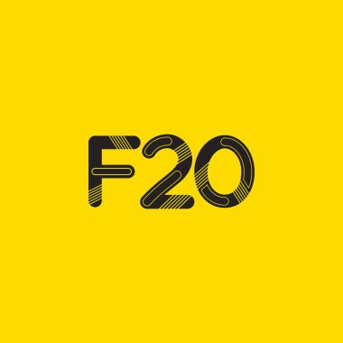 F20 mektup ve sayı logo simge
