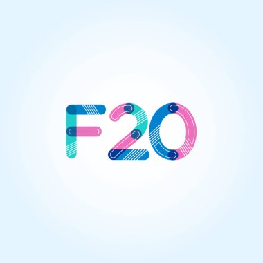 F20 mektup ve sayı logo simge