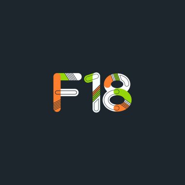 F18 mektup ve sayı logo simge