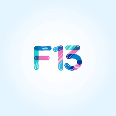 F13 mektup ve sayı logo simge