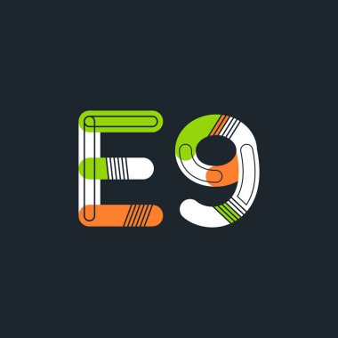 E9 mektup ve sayı logo simge