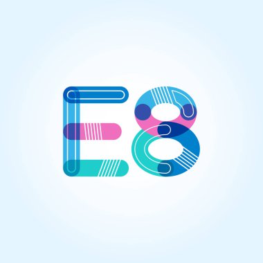 E8 mektup ve sayı logo simge
