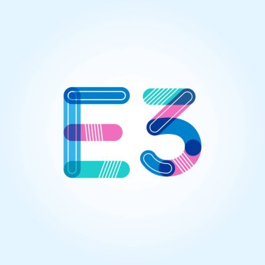 E3 mektup ve sayı logo simge