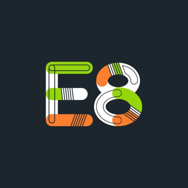 E8 mektup ve sayı logo simge