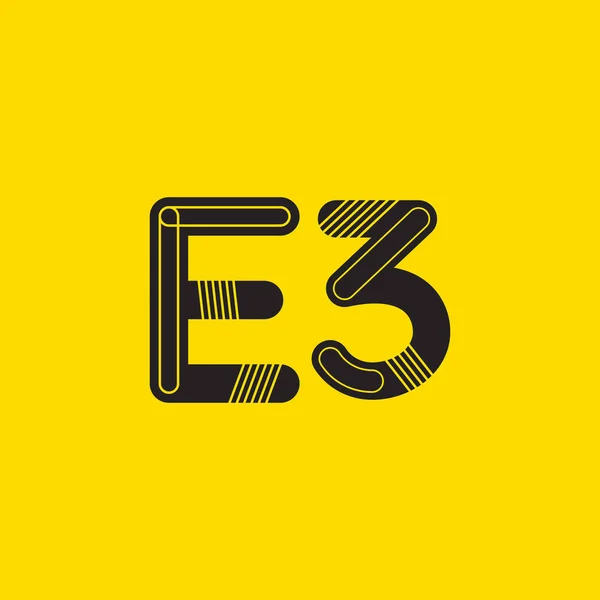 E3 の文字とロゴ アイコンを数 — ストックベクタ