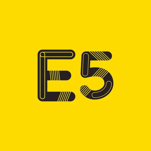 E5 písmeno a číslo logo ikonu — Stockový vektor
