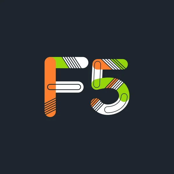 Ícone de logotipo de letra e número F5 —  Vetores de Stock