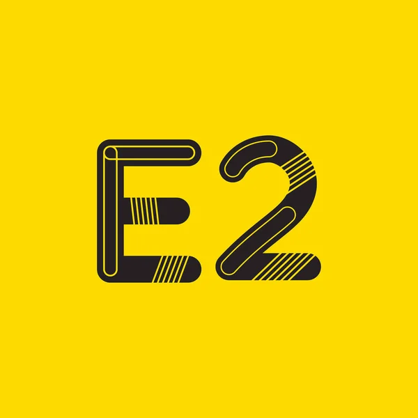 E2 písmeno a číslo logo ikonu — Stockový vektor