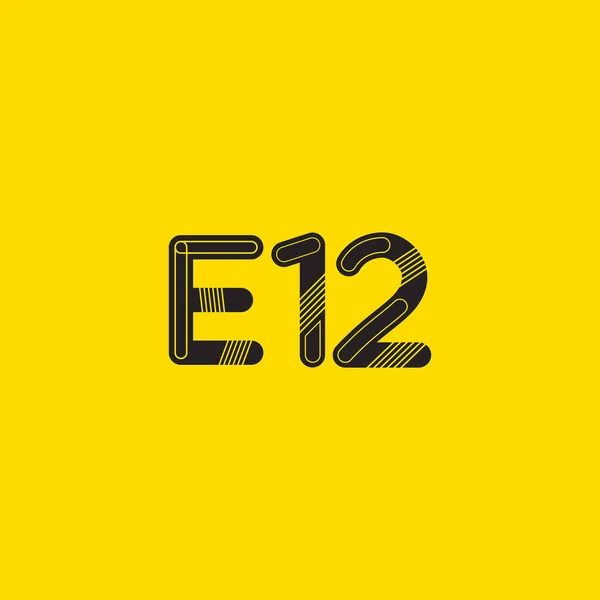 Icono de logotipo de letra y número E12 — Vector de stock
