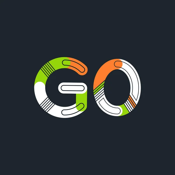 Icono de logotipo de letra y número G0 — Vector de stock