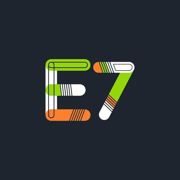 E7 letter en nummer logo pictogram — Stockvector
