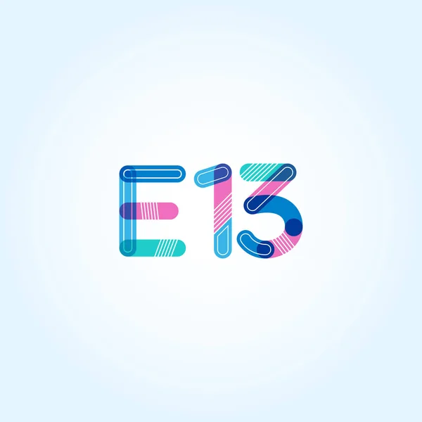 E13 γράμμα και αριθμός εικονίδιο με το λογότυπο — Διανυσματικό Αρχείο