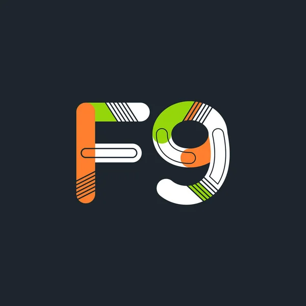 F9 буква и цифра логотип значок — стоковый вектор