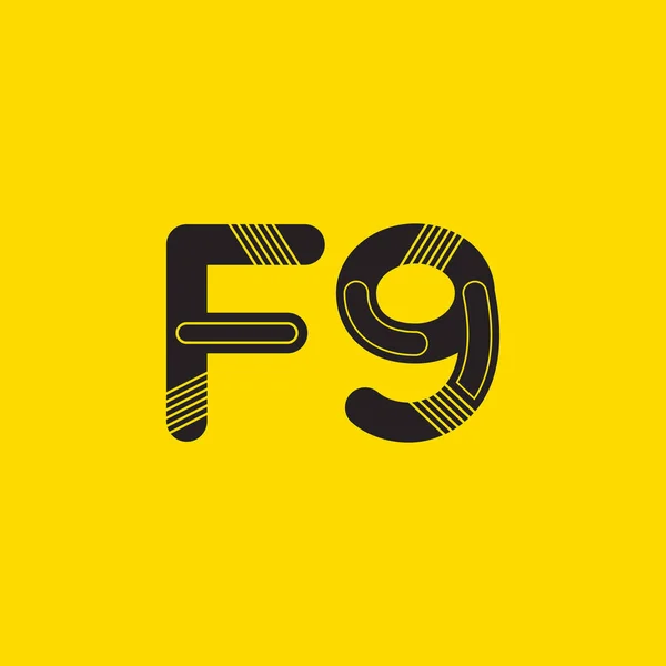 Icône logo lettre et numéro F9 — Image vectorielle
