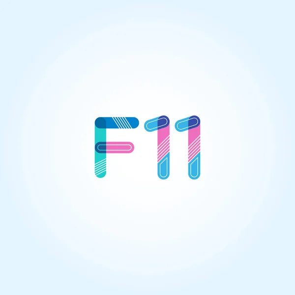 F11 letra y número icono del logotipo — Vector de stock