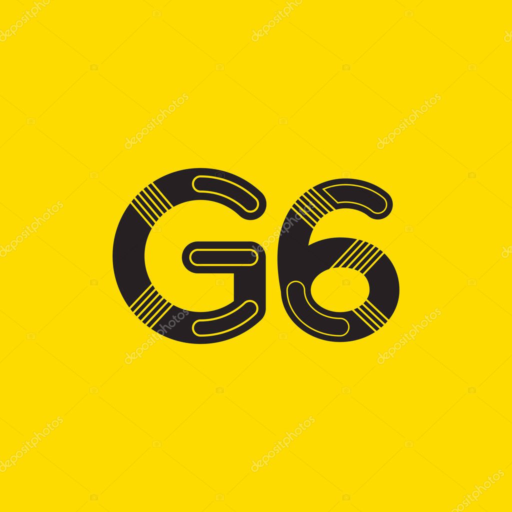 Modern G6 letter and digital number logo icon, geometrical corporate identity, vector illustration
