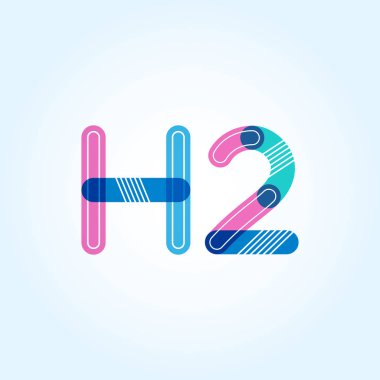 H2 mektup ve sayı logo simge