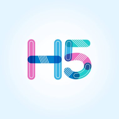 H5 mektup ve sayı logo simge