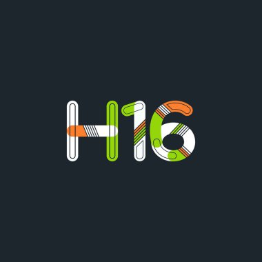 H16 mektup ve sayı logo simge