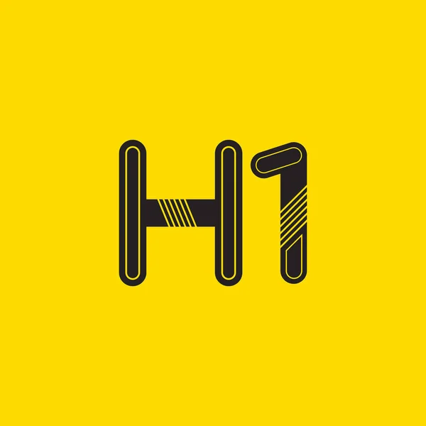 Літери H1 та значок логотипу номеру — стоковий вектор