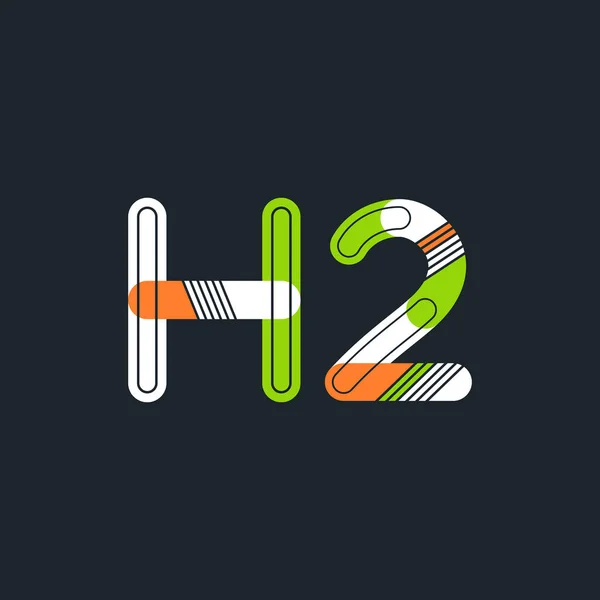 H2 písmeno a číslo logo ikonu — Stockový vektor