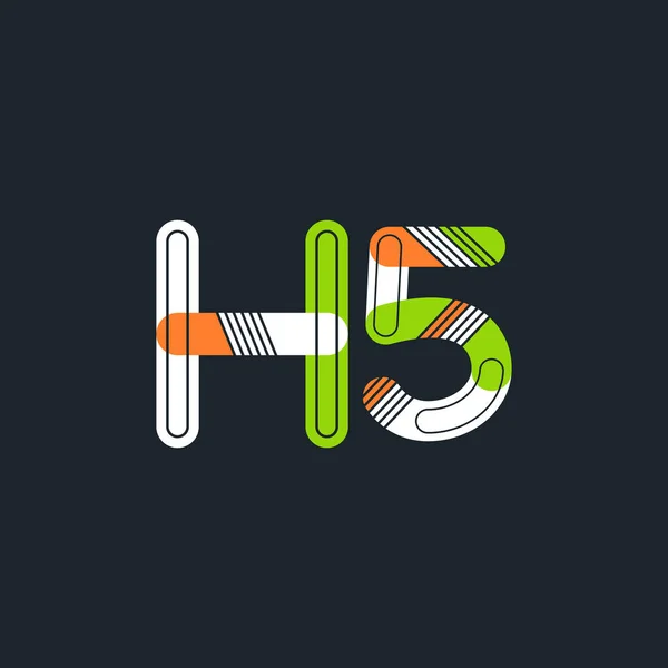 Значок буквы H5 и логотипа номера — стоковый вектор