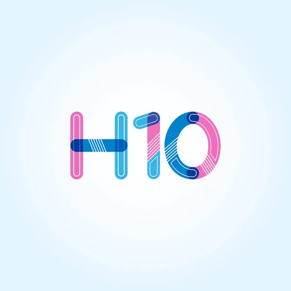H10 letra y número icono del logotipo — Vector de stock