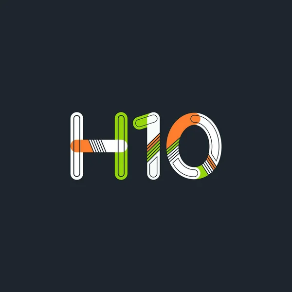 H10 písmeno a číslo logo ikonu — Stockový vektor
