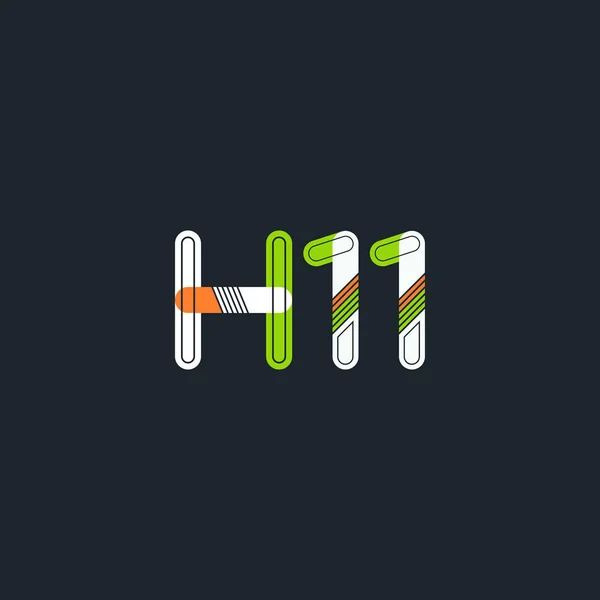 H11 문자와 숫자 로고 아이콘 — 스톡 벡터