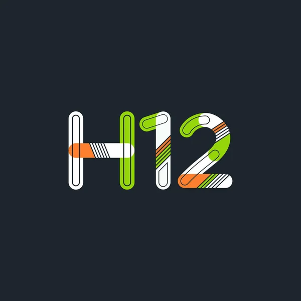 H12 letra y número icono del logotipo — Vector de stock