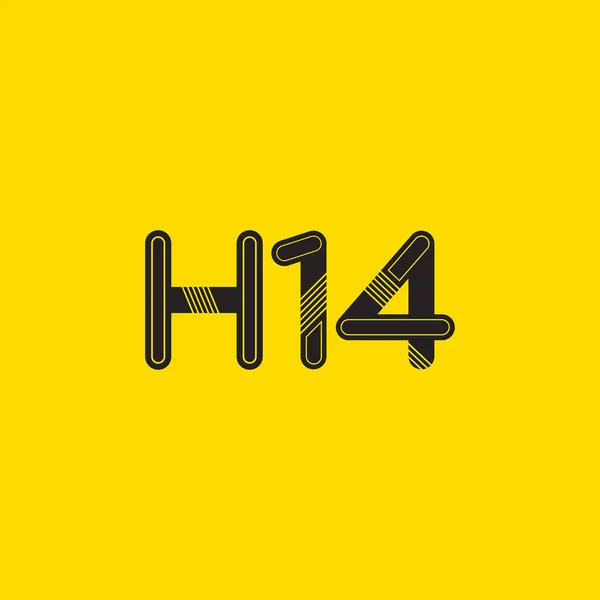 H14 brev och antal logo ikon — Stock vektor