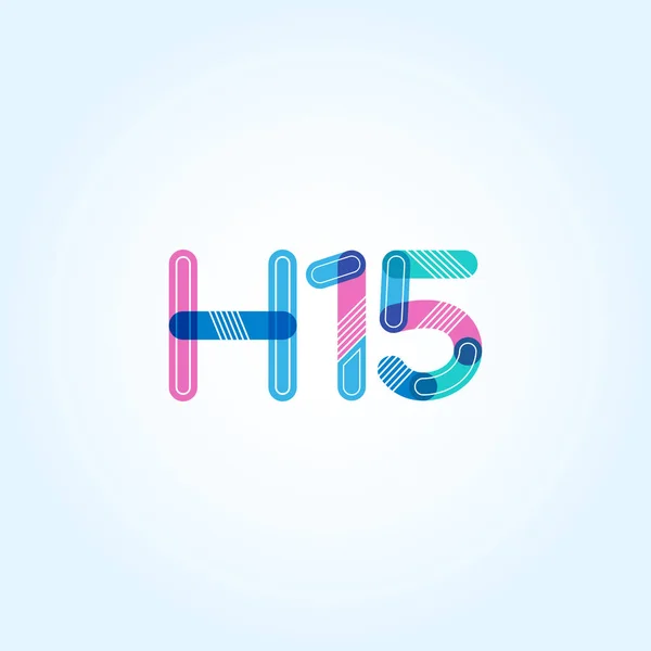 H15 letra y número icono del logotipo — Vector de stock