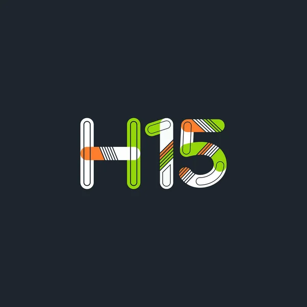 H15 letra y número icono del logotipo — Vector de stock