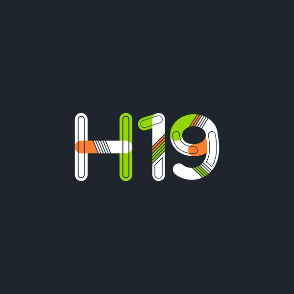 H19 písmeno a číslo logo ikonu — Stockový vektor
