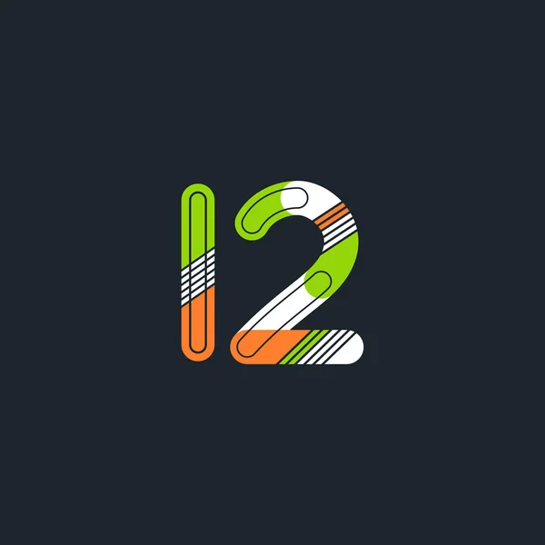 Ícone de logotipo de letra e número L2 —  Vetores de Stock