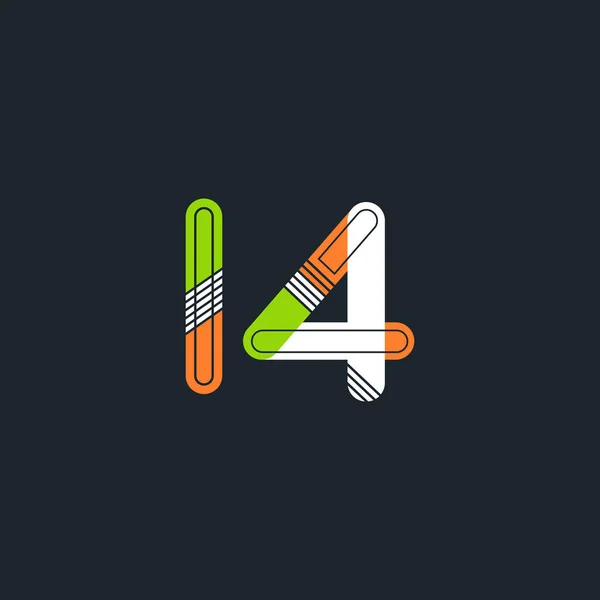 L4 γράμμα και αριθμός εικονίδιο με το λογότυπο — Διανυσματικό Αρχείο