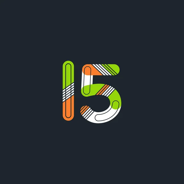 L5 letter en nummer logo pictogram — Stockvector