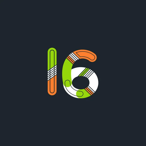 Icono de logo de letra y número L6 — Vector de stock