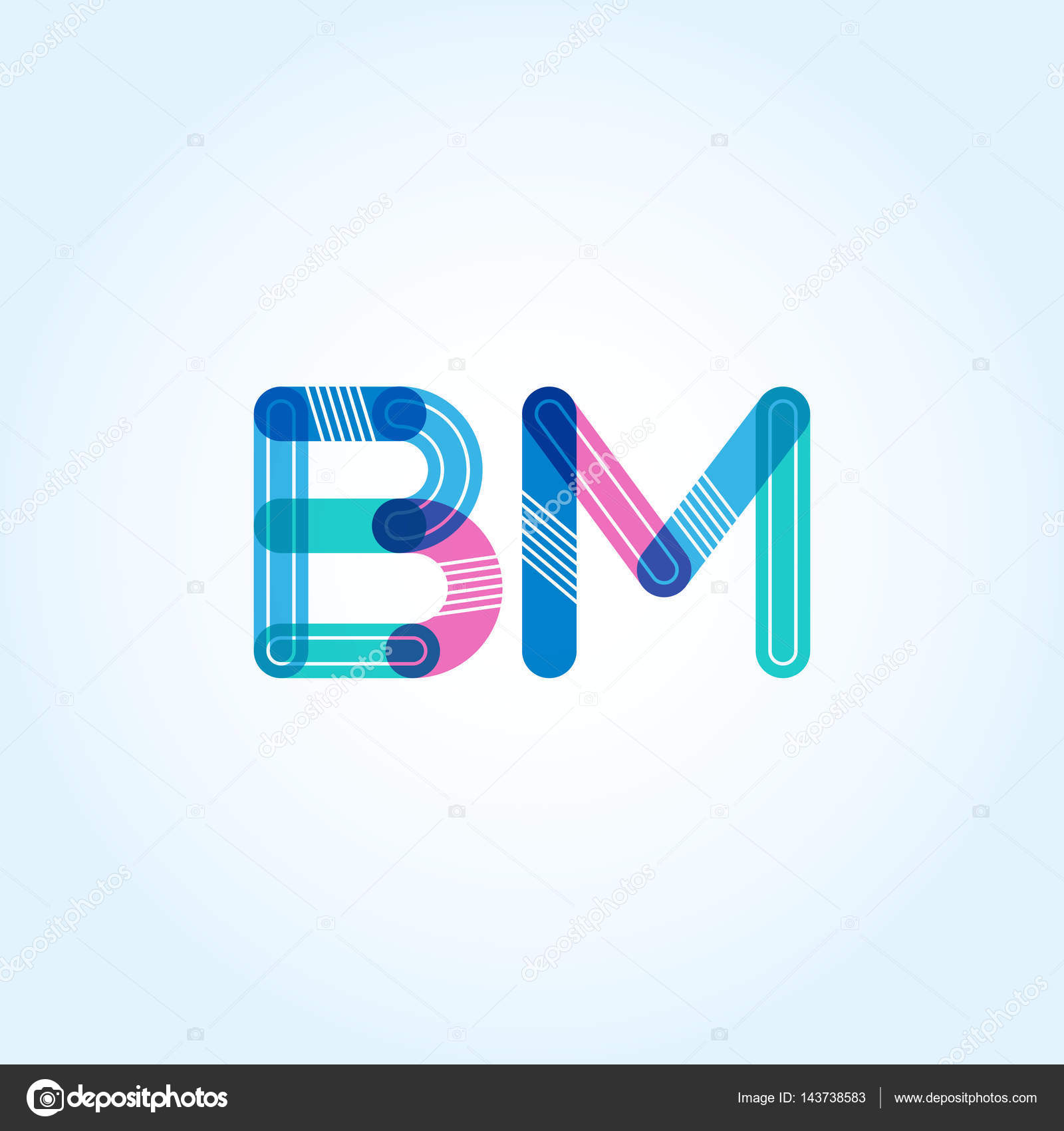 connected letters bm logo
