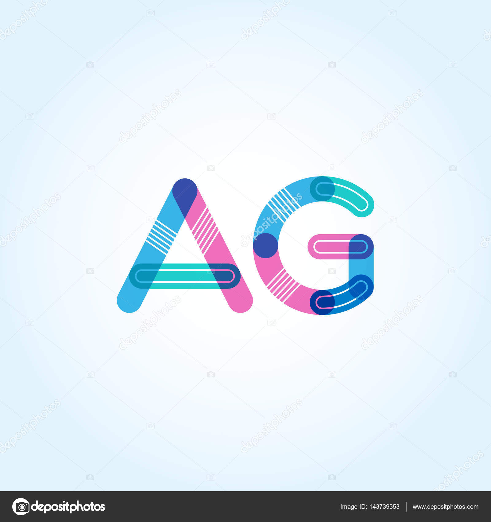 Connected Letters Ag Logo Stock Vector C Brainbistro 143739353